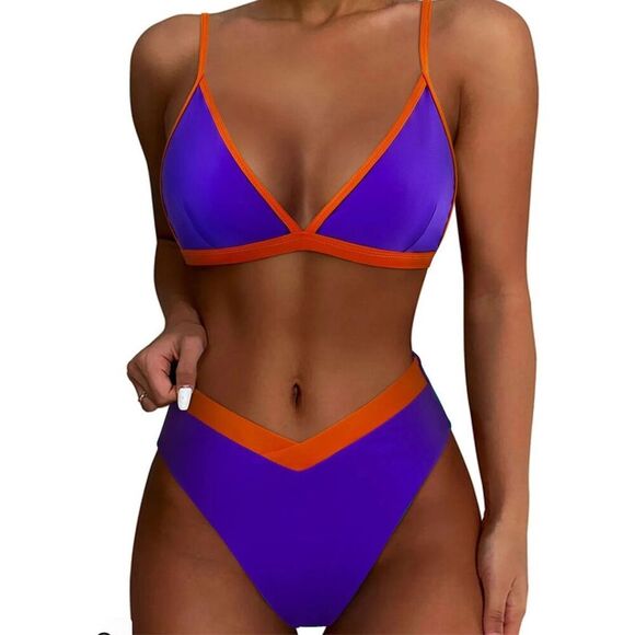 NEW SUUKSESS Triangle High Cut Bikini Set M 8/10 - Picture 1 of 8